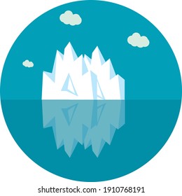 Iceberg, illustration, vector on a white background.