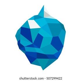 Iceberg isolated on while color background. Low-poly design. Vector illustration. EPS10.