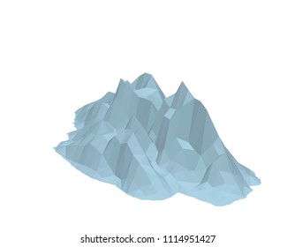 Iceberg. Isolated on white background. 3d Vector illustration. Isometric projection.