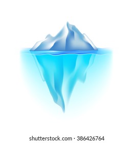 Iceberg isolated on white photo-realistic vector illustration