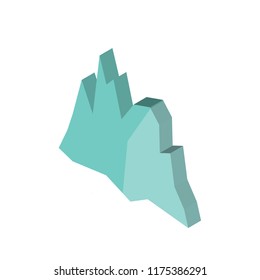 Iceberg isometric left top view 3D icon