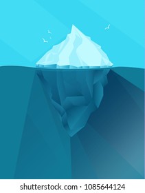 Underwater Iceberg Made Triangle Shapes Global Stock Vector (Royalty ...