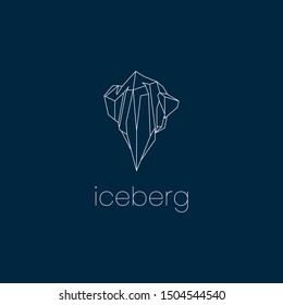 iceberg line art outline vector illustration template