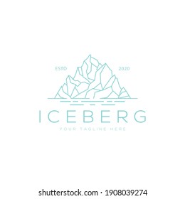 Iceberg with line art style logo design illustration