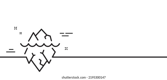 Iceberg line icon. Risk management sign. Reduce threat symbol. Minimal line illustration background. Iceberg line icon pattern banner. White web template concept. Vector