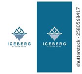 Iceberg logo  Antarctic Cold  Mountain Logo Design  with blue collor  simple design  