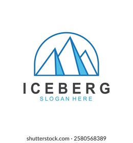 Iceberg logo  Antarctic Cold  Mountain Logo Design  with blue collor  simple design  