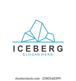 Iceberg logo  Antarctic Cold  Mountain Logo Design  with blue collor  simple design  