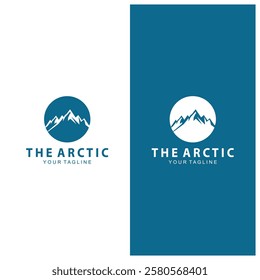 Iceberg logo  Antarctic Cold  Mountain Logo Design  with blue collor  simple design  