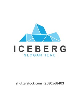 Iceberg logo  Antarctic Cold  Mountain Logo Design  with blue collor  simple design  