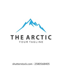 Iceberg logo  Antarctic Cold  Mountain Logo Design  with blue collor  simple design  