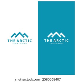 Iceberg logo  Antarctic Cold  Mountain Logo Design  with blue collor  simple design  