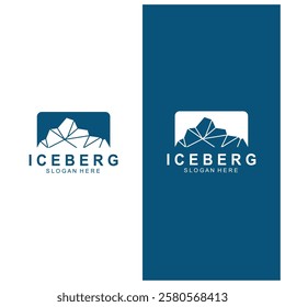 Iceberg logo  Antarctic Cold  Mountain Logo Design  with blue collor  simple design  