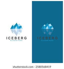 Iceberg logo  Antarctic Cold  Mountain Logo Design  with blue collor  simple design  