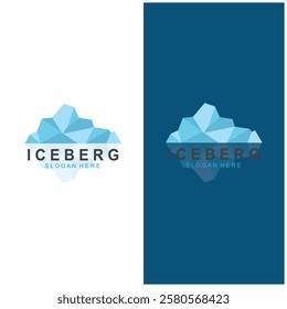 Iceberg logo  Antarctic Cold  Mountain Logo Design  with blue collor  simple design  