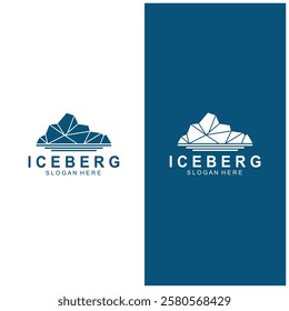 Iceberg logo  Antarctic Cold  Mountain Logo Design  with blue collor  simple design  