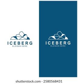 Iceberg logo  Antarctic Cold  Mountain Logo Design  with blue collor  simple design  