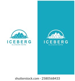 Iceberg logo  Antarctic Cold  Mountain Logo Design  with blue collor  simple design  