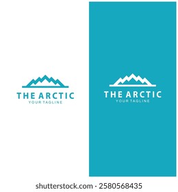 Iceberg logo  Antarctic Cold  Mountain Logo Design  with blue collor  simple design  