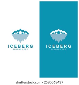 Iceberg logo  Antarctic Cold  Mountain Logo Design  with blue collor  simple design  