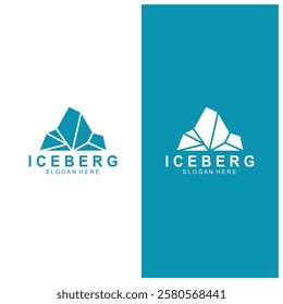 Iceberg logo  Antarctic Cold  Mountain Logo Design  with blue collor  simple design  