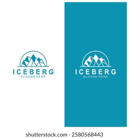 Iceberg logo  Antarctic Cold  Mountain Logo Design  with blue collor  simple design  