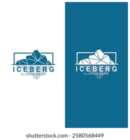 Iceberg logo  Antarctic Cold  Mountain Logo Design  with blue collor  simple design  