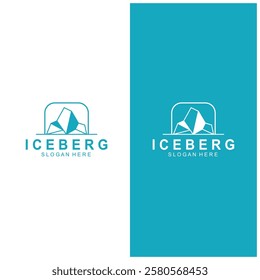 Iceberg logo  Antarctic Cold  Mountain Logo Design  with blue collor  simple design  