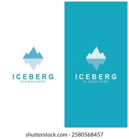 Iceberg logo  Antarctic Cold  Mountain Logo Design  with blue collor  simple design  