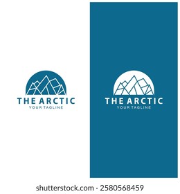 Iceberg logo  Antarctic Cold  Mountain Logo Design  with blue collor  simple design  