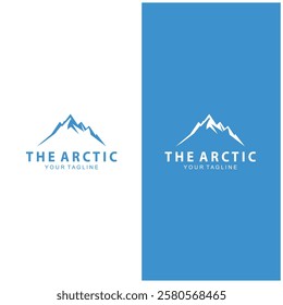 Iceberg logo  Antarctic Cold  Mountain Logo Design  with blue collor  simple design  