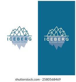 Iceberg logo  Antarctic Cold  Mountain Logo Design  with blue collor  simple design  