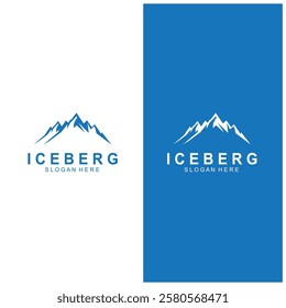 Iceberg logo  Antarctic Cold  Mountain Logo Design  with blue collor  simple design  