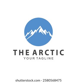 Iceberg logo  Antarctic Cold  Mountain Logo Design  with blue collor  simple design  