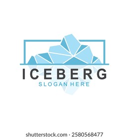 Iceberg logo  Antarctic Cold  Mountain Logo Design  with blue collor  simple design  