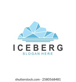 Iceberg logo  Antarctic Cold  Mountain Logo Design  with blue collor  simple design  