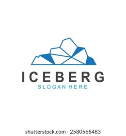 Iceberg logo  Antarctic Cold  Mountain Logo Design  with blue collor  simple design  