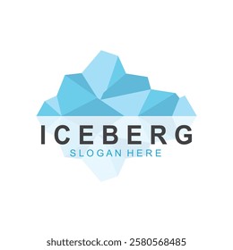 Iceberg logo  Antarctic Cold  Mountain Logo Design  with blue collor  simple design  