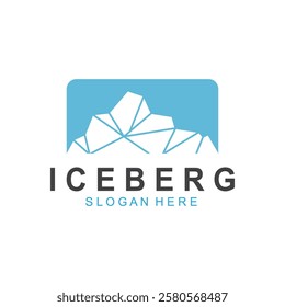 Iceberg logo  Antarctic Cold  Mountain Logo Design  with blue collor  simple design  