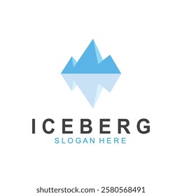 Iceberg logo  Antarctic Cold  Mountain Logo Design  with blue collor  simple design  