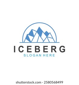 Iceberg logo  Antarctic Cold  Mountain Logo Design  with blue collor  simple design  