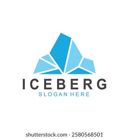 Iceberg logo  Antarctic Cold  Mountain Logo Design  with blue collor  simple design  