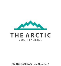 Iceberg logo  Antarctic Cold  Mountain Logo Design  with blue collor  simple design  