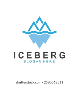 Iceberg logo  Antarctic Cold  Mountain Logo Design  with blue collor  simple design  