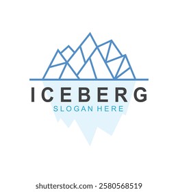 Iceberg logo  Antarctic Cold  Mountain Logo Design  with blue collor  simple design  