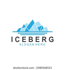 Iceberg logo  Antarctic Cold  Mountain Logo Design  with blue collor  simple design  