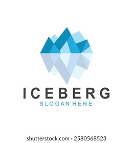 Iceberg logo  Antarctic Cold  Mountain Logo Design  with blue collor  simple design  