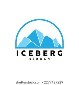 Iceberg-Logo, Vektor für antarktische Gebirge in eisblauer Farbe, Naturdesign, Vorlagensymbol für Produktmarken