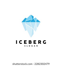 Iceberg-Logo, Vektor für antarktische Gebirge in eisblauer Farbe, Naturdesign, Vorlagensymbol für Produktmarken