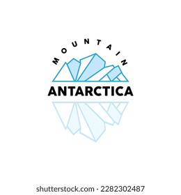 Iceberg Logo, Antarctic Mountains Vector In Ice Blue Color, Nature Design, Product Brand Illustration Template Icon